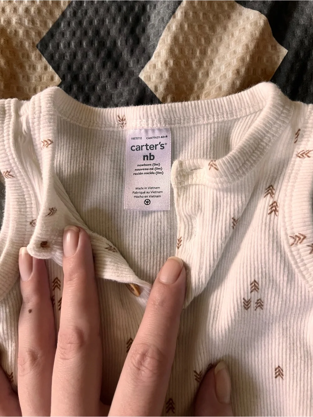 Carter's White Newborn Ribbed Sweater with Brown Arrow Print